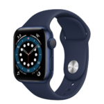 Apple Watch Series 6 GPS, 44mm Aluminum Case with Deep Navy Sport Band Blue
