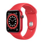 Apple Watch Series 6 GPS, 44mm Aluminum Case with Red Sport Band Red