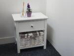 Wicker Bedside Table White