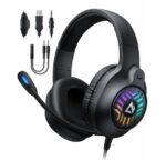 Aukey RGB Gaming Headset w Stereo Sound & Noise Canceling