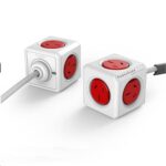 Allocacoc 5 Power Outlet Cube with 1.5m lead Red