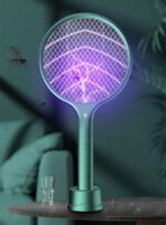 2 In 1 Household Electric Mosquito Lamp Swatter Green