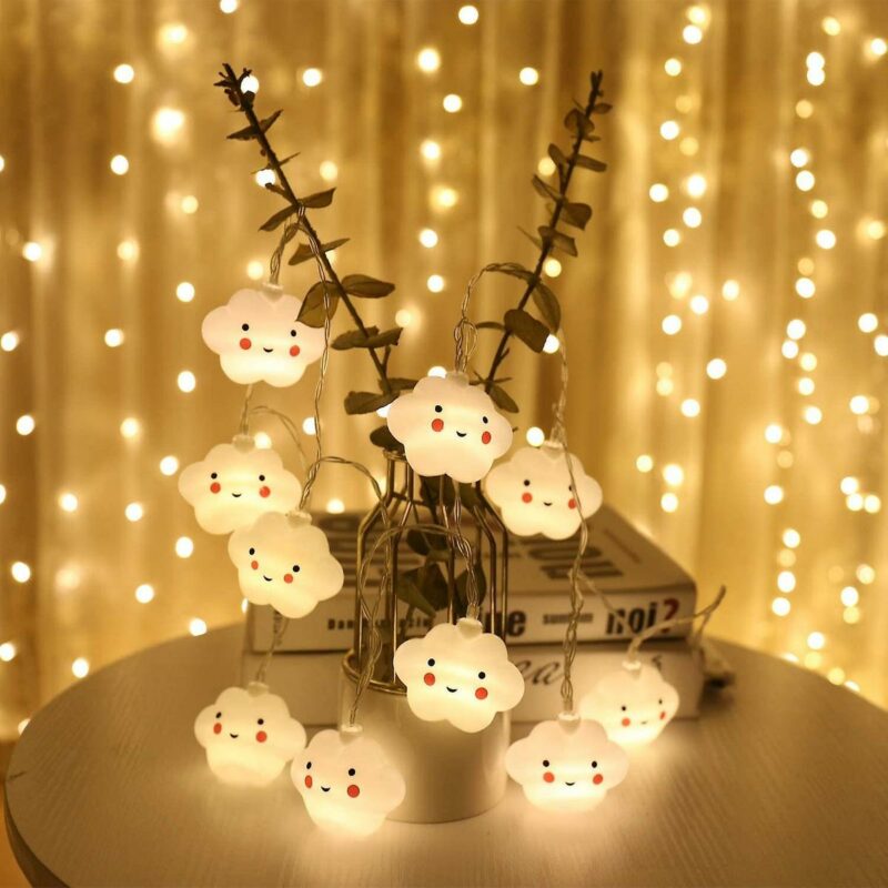 20 LED Battery Powered Smile Cloud String Light