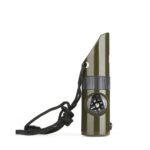 7 in 1 Survival Whistle Compass Thermometer with Flashlight Mirror Magnifier