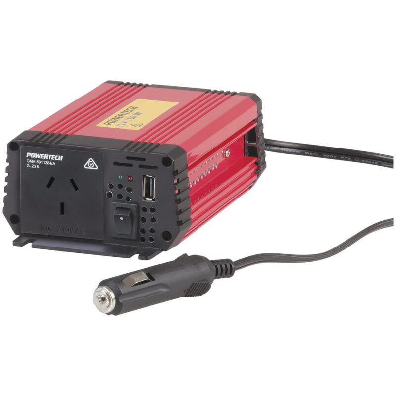 150W (450W Surge) 12VDC to 240VAC Inverter with USB