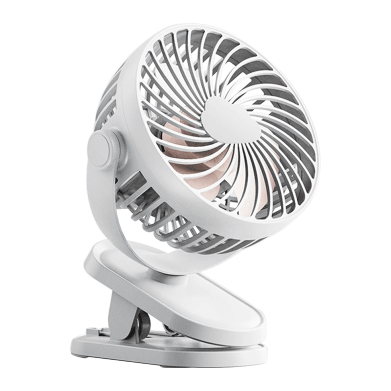 Clip On Desk Rechargeable Fan White
