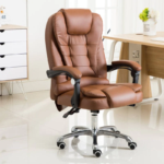 GameLab Workspace Executive Chair Polished Aluminum Brown