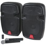 10 inch 100W 8 Channel PA System with Wireless Microphones