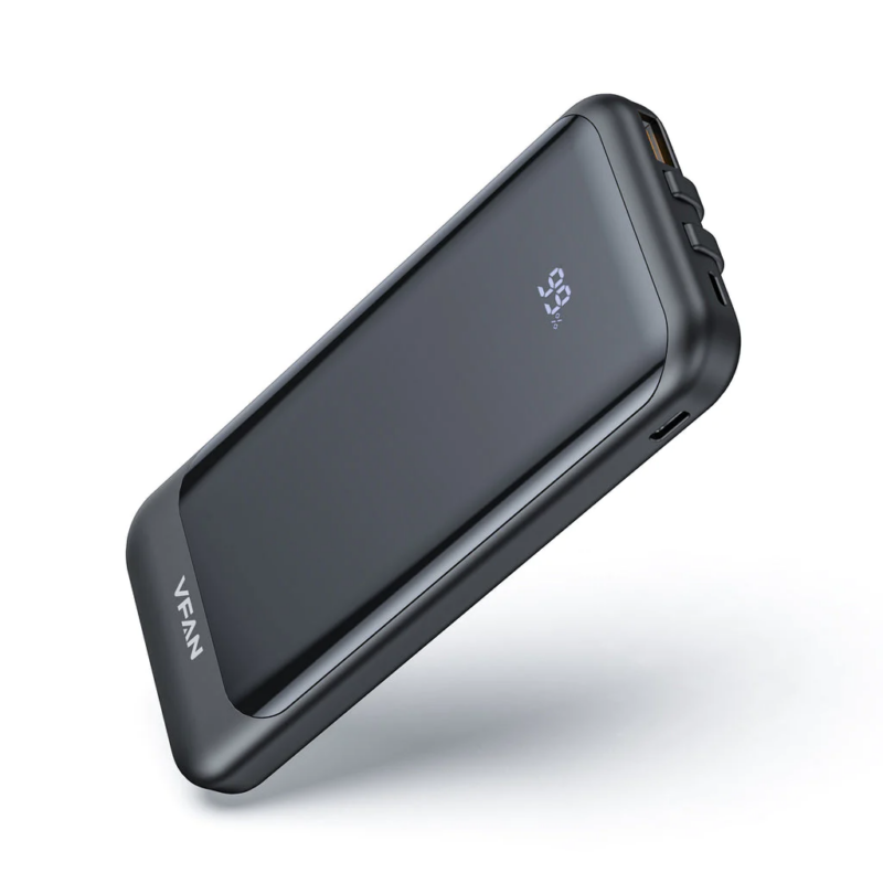 Titan 10000mAh PD 20W Wireless Charging Power Bank w LED Display and 2 Cables
