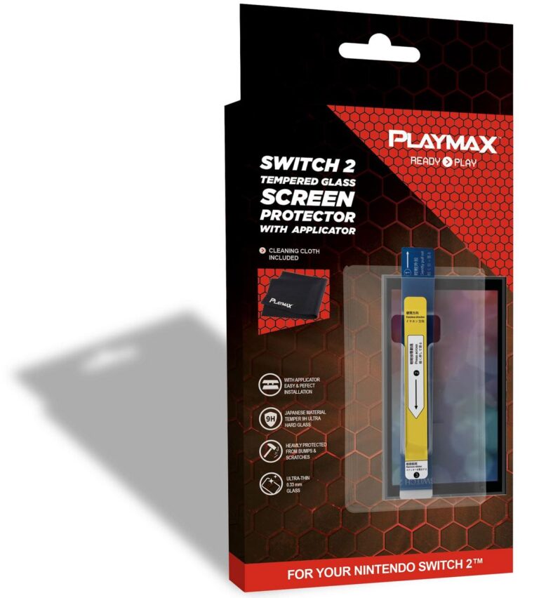 Playmax Switch 2 Tempered Glass Screen protector with applicator