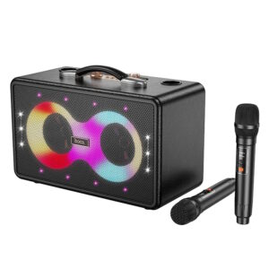 Hoco HA8 40W Bluetooth Speaker with 2 Wireless Microphones, RGB Light