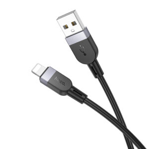 Hoco Lightning to USB Fast Charging Cable, 2m Silicone, Black
