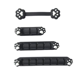 Playmax Paw Print Cable Management Black White 4pc Set