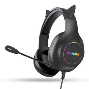 Playmax RGB Cat Ear Headset - Black