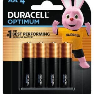 Duracell Optimum AA Alkaline Battery 4 Pack w PowerBoost Technology
