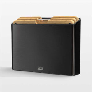 Joseph Joseph Folio Steel Bamboo 3pc Chopping Board Set - Black