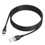 Hoco Lightning to USB Fast Charging Cable, 3m Silicone, Black