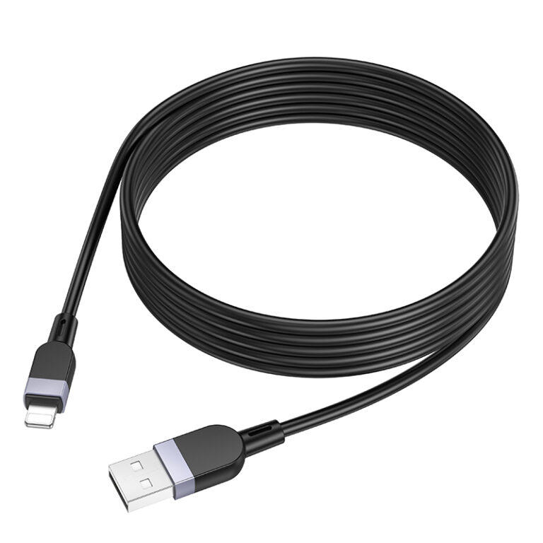 Hoco Lightning to USB Fast Charging Cable, 3m Silicone, Black