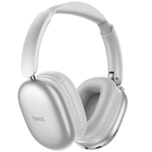 Hoco Active Noise Cancelling Bluetooth Headphones Silver w 90 Hours Battery Life