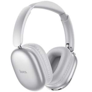 Hoco Active Noise Cancelling Bluetooth Headphones Silver w 90 Hours Battery Life