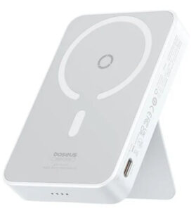 Baseus MagPro Wireless Fast-Charging Power Bank 5000mAh 20W Stellar White (with Simply Series Charging Cable Type-C to Type-C (20V/3A) 30cm White)