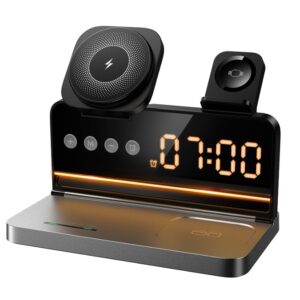 Hoco 15W 4-in-1 Magnetic Wireless Fast Charger with Alarm Clock