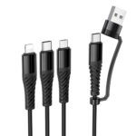 Hoco X123 6-in-1 Nylon Braided Universal Multi-Charging Cable