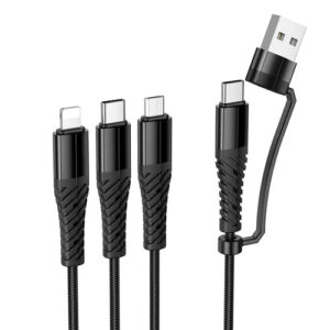 Hoco X123 6-in-1 Nylon Braided Universal Multi-Charging Cable