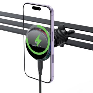 Acefast 25W Qi2 Wireless Charging Phone Holder for Air Vent, with LED and Active Cooling