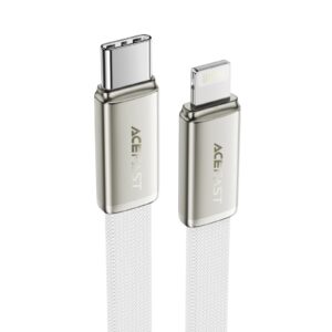 Acefast 30W Ultra-Thin Flat Nylon Braided Fast Charging Cable Lightning to USB-C
