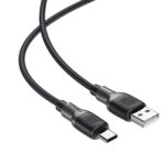 Acefast 3A/60W Braided Cable w Silicon Inner Sheath USB-A to USB-C Black
