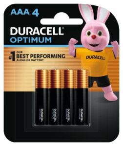 Duracell Optimum AAA Alkaline Battery 4 Pack w PowerBoost Technology