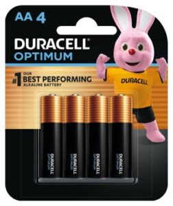 Duracell Optimum AA Alkaline Battery 4 Pack w PowerBoost Technology