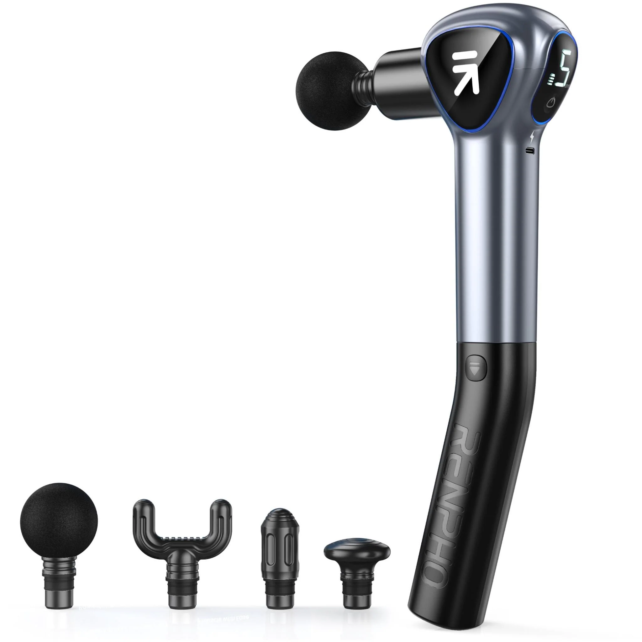 Renpho Reach Professional Massage Gun w Extendable Handle