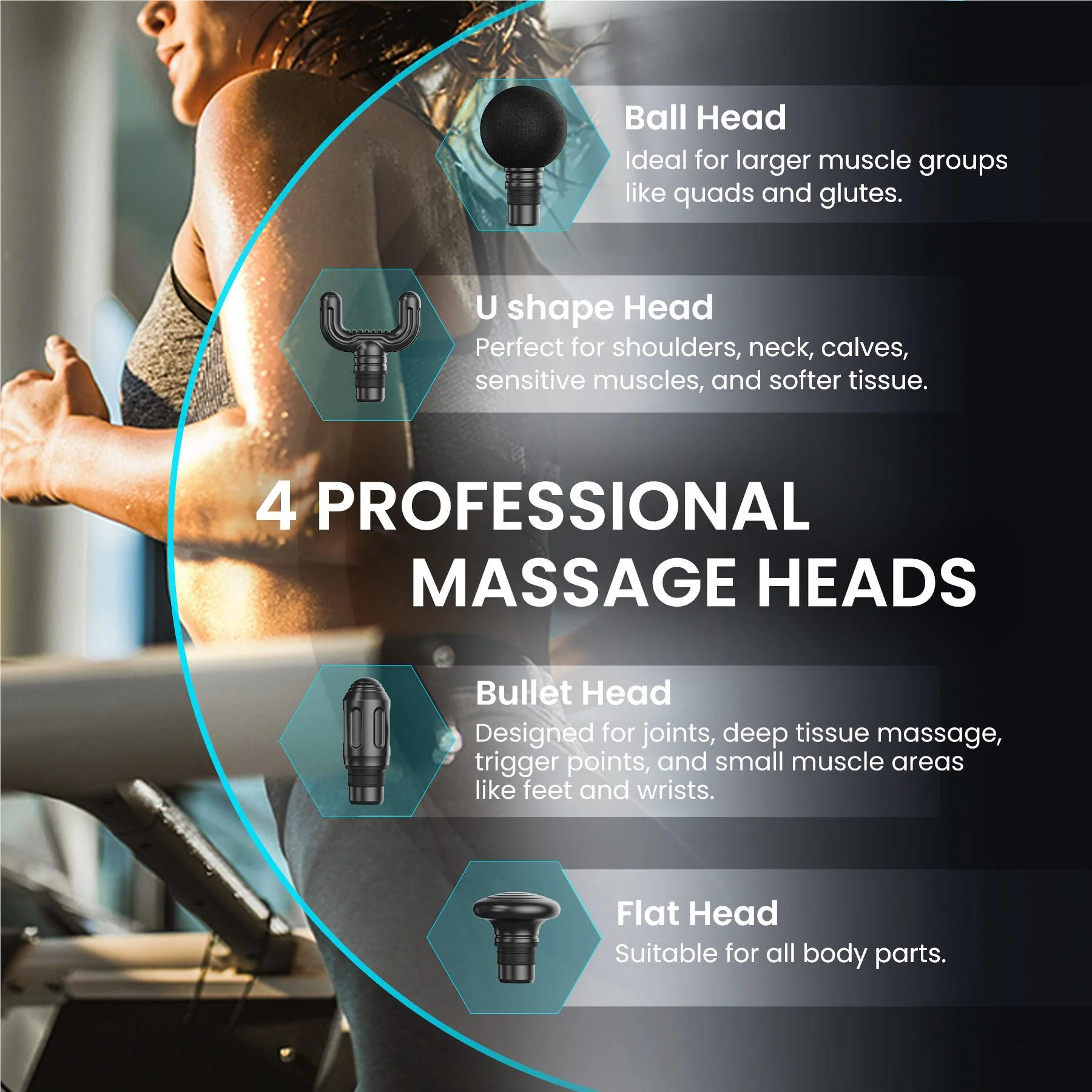 Renpho Reach Professional Massage Gun w Extendable Handle