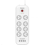 Huntkey 8 Outlet Surge Protected Powerboard with 4 USB Charging Ports Output:5V, 4A