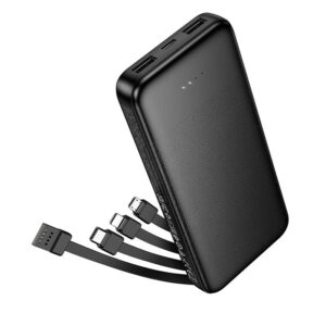 Titan PowerUp 10000mAh Power Bank with 4 Built-In Cables
