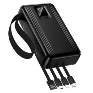 Titan PowerUp 30000mAh 22.5W Power Bank with 4 Built-In Cables