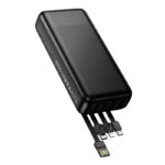 Titan PowerUp 20000mAh Powerbank with 4 Built In Cables Black