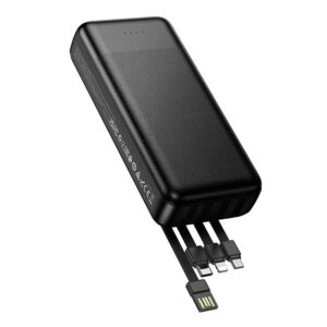 Titan PowerUp 20000mAh Powerbank with 4 Built In Cables Black