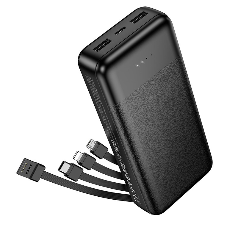 Titan PowerUp 20000mAh Powerbank with 4 Built In Cables Black
