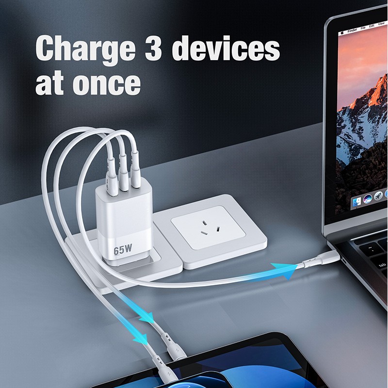 Titan 65W Ultra Fast Charger w 2 USB-C and USB-A