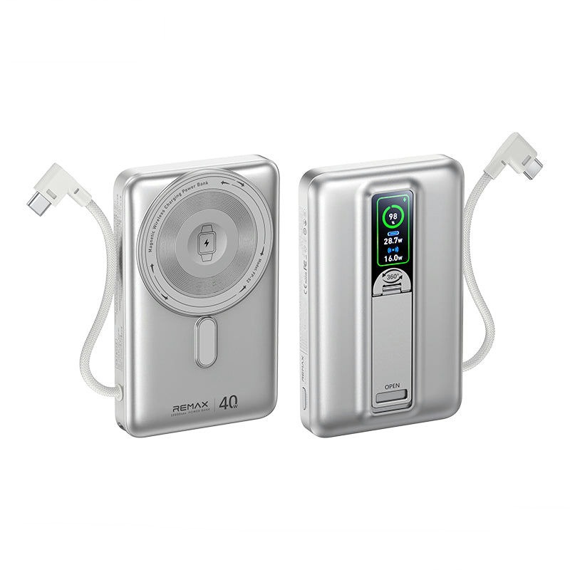 Remax 10000mAh 40W Magnetic Wireless Power Bank Silver