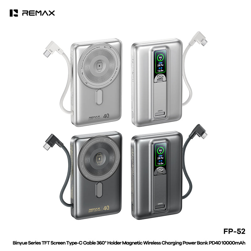 Remax 10000mAh 40W Magnetic Wireless Power Bank Silver